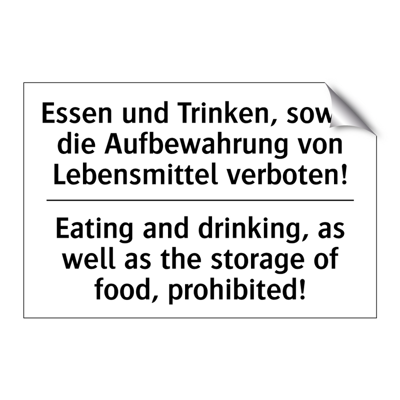 Essen und Trinken, sowie die Aufbewahrung /.../ - Eating and drinking, as well as /.../