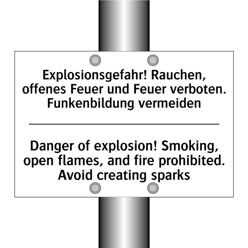 Explosionsgefahr! Rauchen, offenes /.../ - Danger of explosion! Smoking, /.../