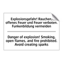 Explosionsgefahr! Rauchen, offenes /.../ - Danger of explosion! Smoking, /.../