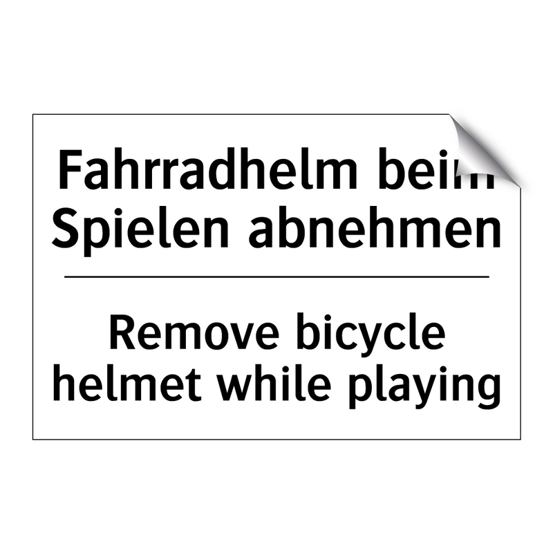 Fahrradhelm beim Spielen abnehmen/.../ - Remove bicycle helmet while playing/.../