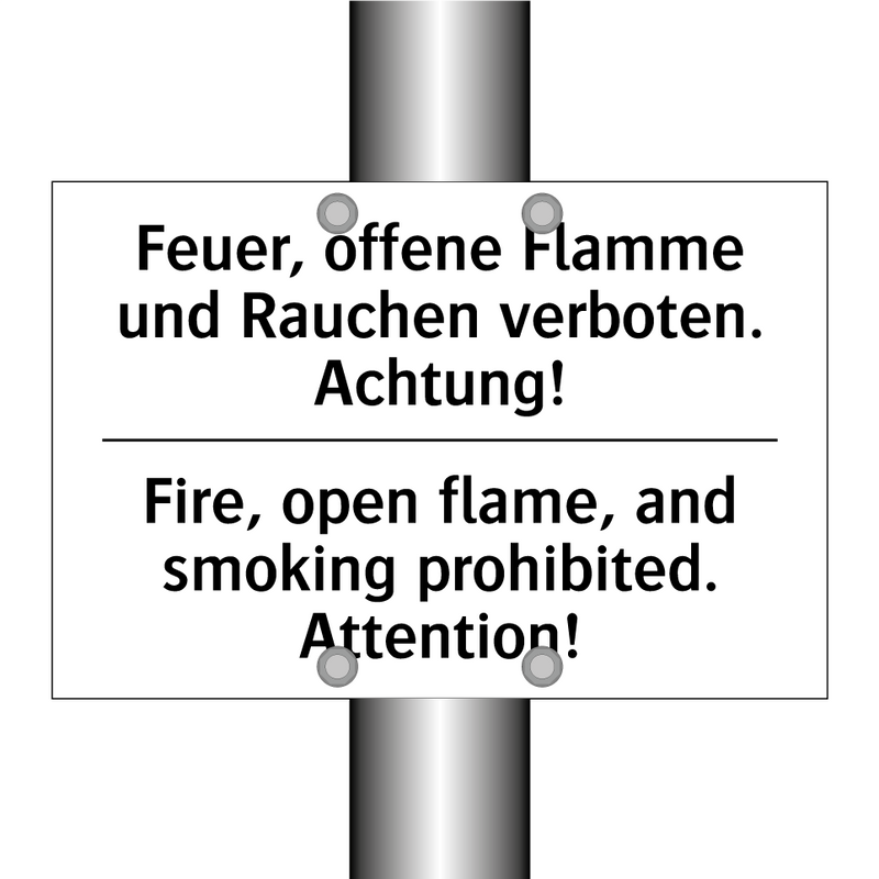Feuer, offene Flamme und Rauchen /.../ - Fire, open flame, and smoking /.../