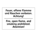 Feuer, offene Flamme und Rauchen /.../ - Fire, open flame, and smoking /.../