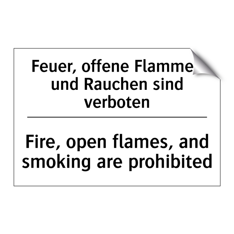 Feuer, offene Flammen und Rauchen /.../ - Fire, open flames, and smoking /.../