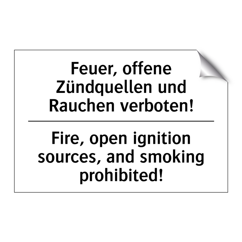 Feuer, offene Zündquellen und /.../ - Fire, open ignition sources, and /.../