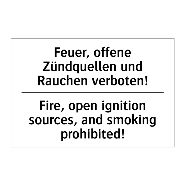 Feuer, offene Zündquellen und /.../ - Fire, open ignition sources, and /.../