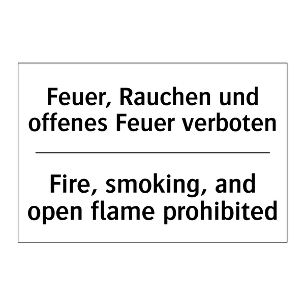Feuer, Rauchen und offenes Feuer /.../ - Fire, smoking, and open flame /.../