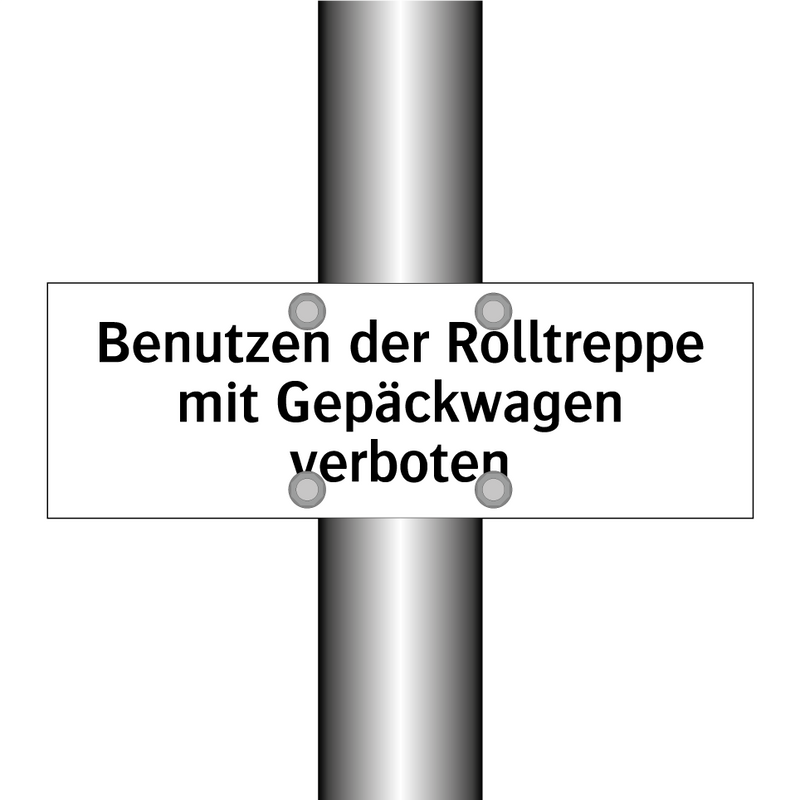 Benutzen der Rolltreppe mit Gepäckwagen verboten