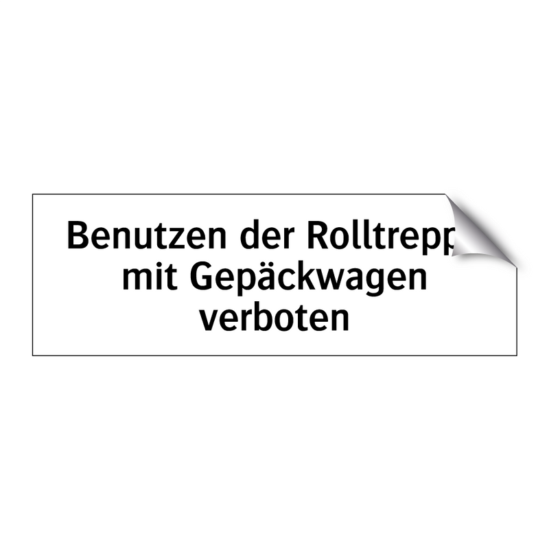 Benutzen der Rolltreppe mit Gepäckwagen verboten