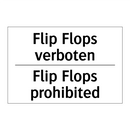 Flip Flops verboten - Flip Flops prohibited