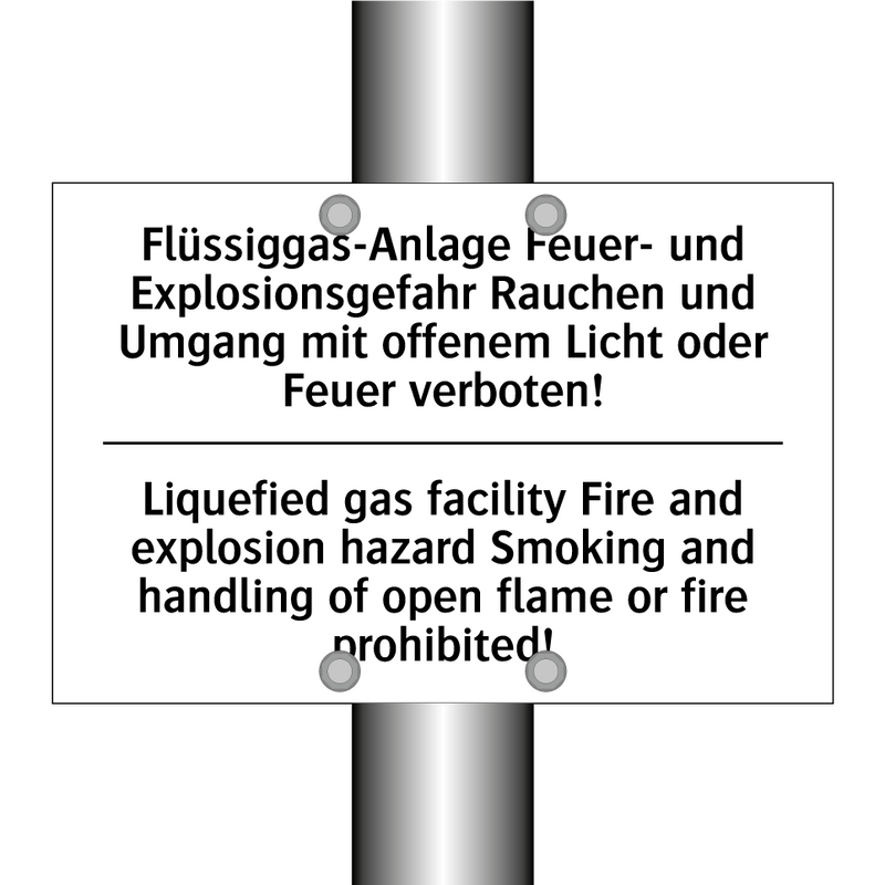 Flüssiggas-Anlage Feuer- und Explosionsgefahr /.../ - Liquefied gas facility Fire and /.../