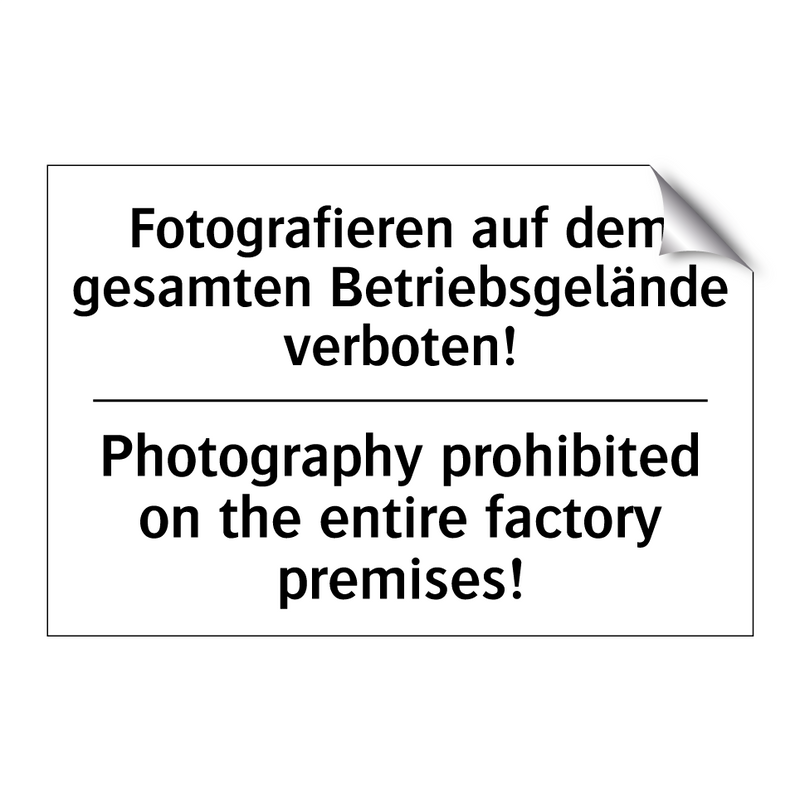 Fotografieren auf dem gesamten /.../ - Photography prohibited on the /.../