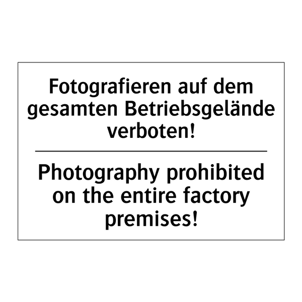 Fotografieren auf dem gesamten /.../ - Photography prohibited on the /.../