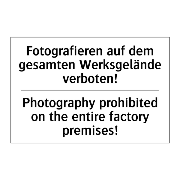 Fotografieren auf dem gesamten /.../ - Photography prohibited on the /.../