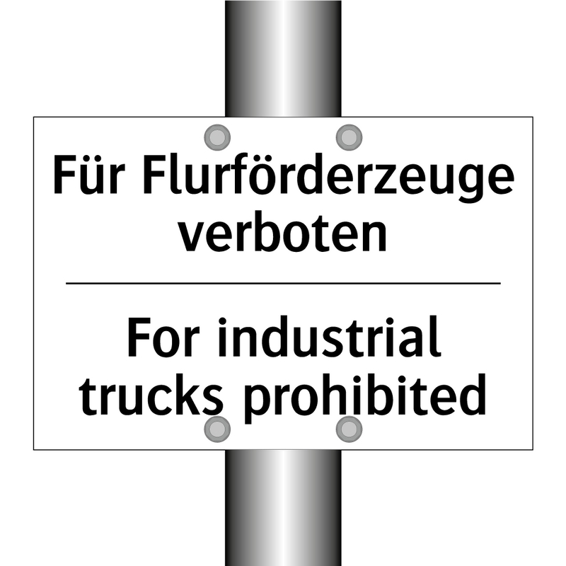 Für Flurförderzeuge verboten - For industrial trucks prohibited/.../