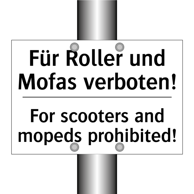 Für Roller und Mofas verboten! - For scooters and mopeds prohibited!/.../