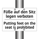 Füße auf den Sitz legen verboten/.../ - Putting feet on the seat is prohibited/.../