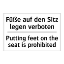 Füße auf den Sitz legen verboten/.../ - Putting feet on the seat is prohibited/.../