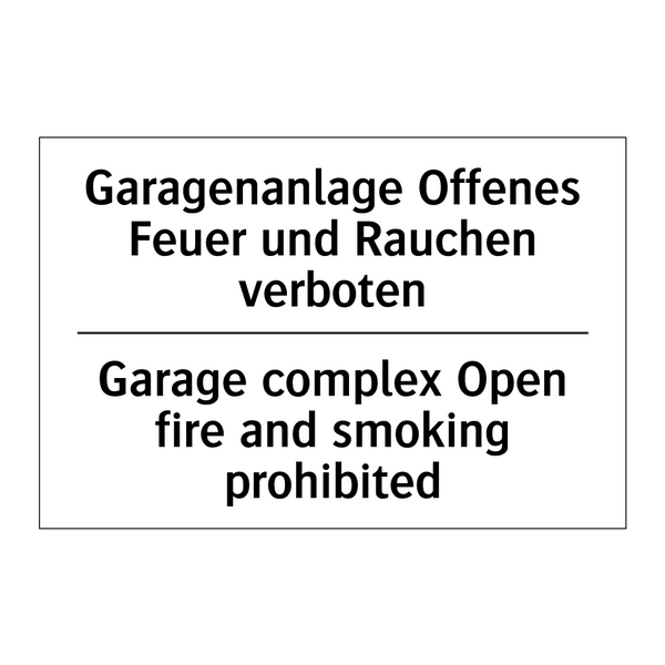 Garagenanlage Offenes Feuer und /.../ - Garage complex Open fire and smoking /.../