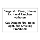 Gasgefahr: Feuer, offenes Licht /.../ - Gas Danger: Fire, Open Light, /.../