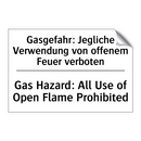 Gasgefahr: Jegliche Verwendung /.../ - Gas Hazard: All Use of Open Flame /.../