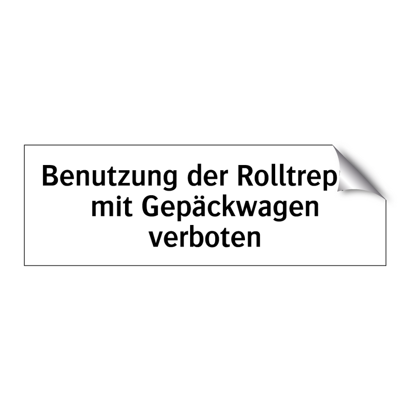 Benutzung der Rolltreppe mit Gepäckwagen verboten