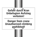 Gefahr durch Kran Unbefugten Aufstieg /.../ - Danger from crane Unauthorized /.../