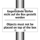 Gegenstände dürfen nicht auf die /.../ - Objects must not be placed on /.../