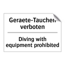 Geraete-Tauchen verboten - Diving with equipment prohibited/.../