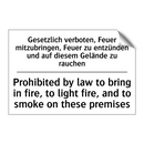 Gesetzlich verboten, Feuer mitzubringen, /.../ - Prohibited by law to bring in /.../