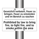 Gesetzlich verboten, Feuer zu /.../ - Prohibited by law to bring fire, /.../