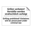 Grillen verboten! Verstöße werden /.../ - Grilling prohibited! Violations /.../