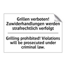 Grillen verboten! Zuwiderhandlungen /.../ - Grilling prohibited! Violations /.../