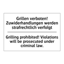 Grillen verboten! Zuwiderhandlungen /.../ - Grilling prohibited! Violations /.../