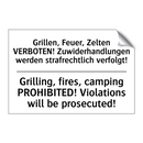 Grillen, Feuer, Zelten VERBOTEN! /.../ - Grilling, fires, camping PROHIBITED! /.../