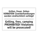 Grillen, Feuer, Zelten VERBOTEN! /.../ - Grilling, fires, camping PROHIBITED! /.../