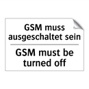 GSM muss ausgeschaltet sein - GSM must be turned off