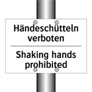 Händeschütteln verboten - Shaking hands prohibited