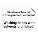 Händewaschen mit Lösungsmitteln /.../ - Washing hands with solvents prohibited!/.../