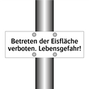 Betreten der Eisfläche verboten. Lebensgefahr!