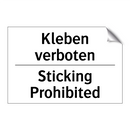 Kleben verboten - Sticking Prohibited