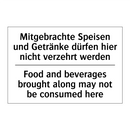 Mitgebrachte Speisen und Getränke /.../ - Food and beverages brought along /.../