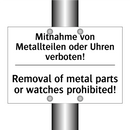 Mitnahme von Metallteilen oder /.../ - Removal of metal parts or watches /.../
