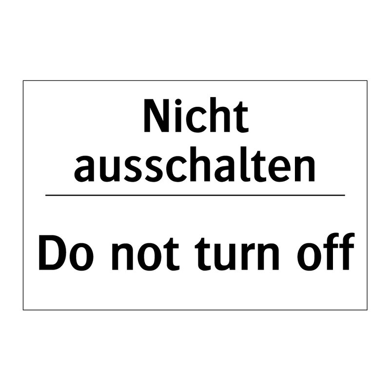 Nicht ausschalten - Do not turn off