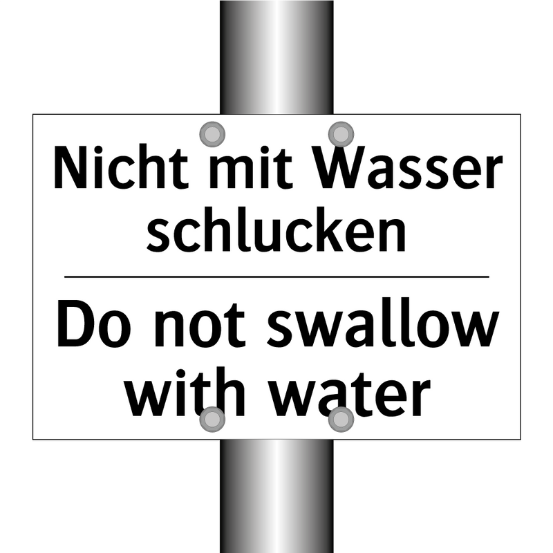 Nicht mit Wasser schlucken - Do not swallow with water