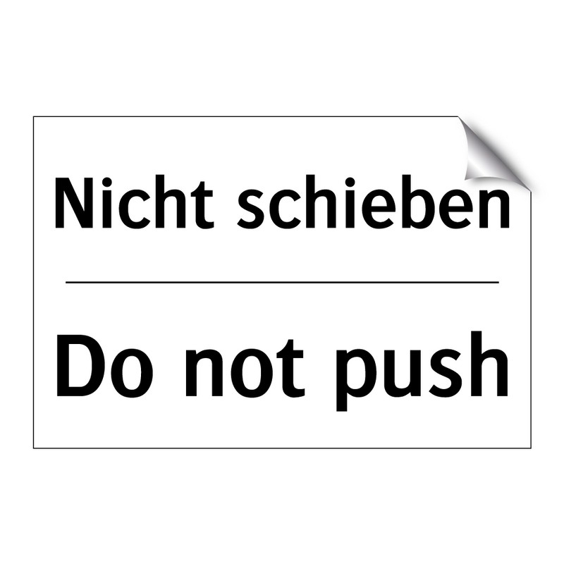 Nicht schieben - Do not push