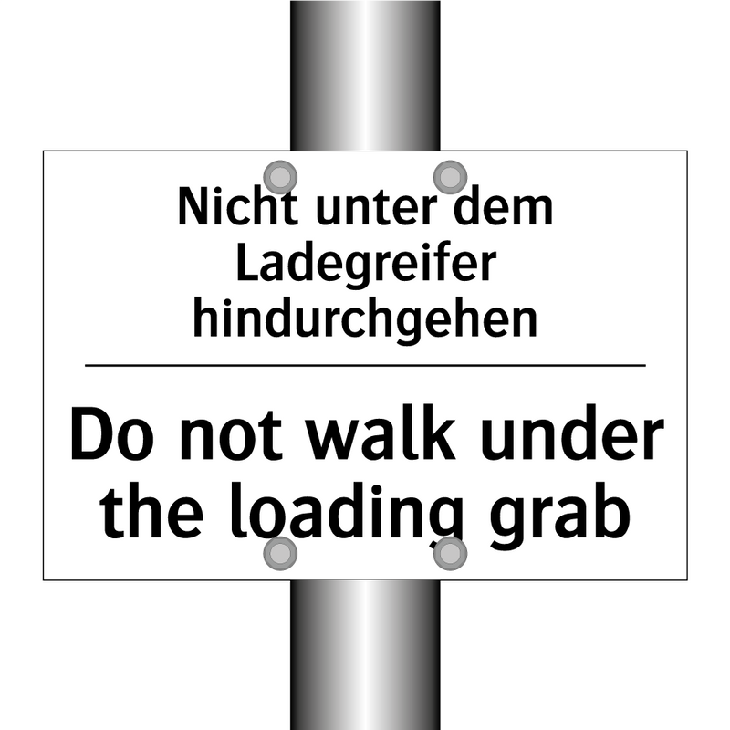 Nicht unter dem Ladegreifer hindurchgehen/.../ - Do not walk under the loading /.../