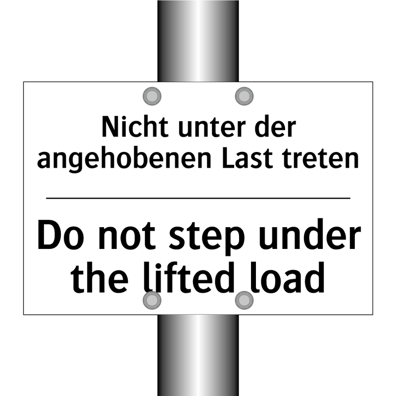 Nicht unter der angehobenen Last /.../ - Do not step under the lifted load/.../