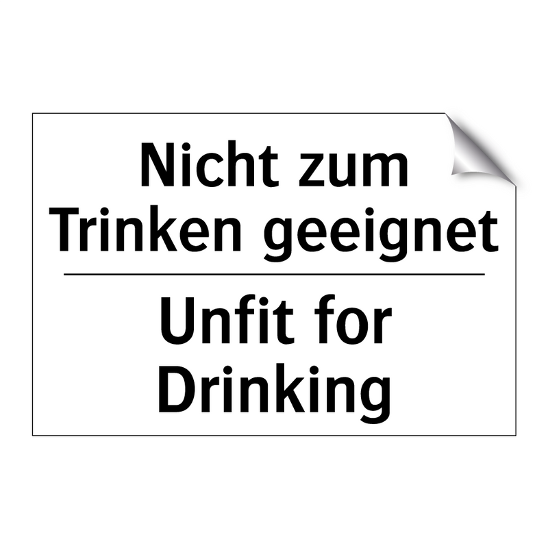 Nicht zum Trinken geeignet - Unfit for Drinking