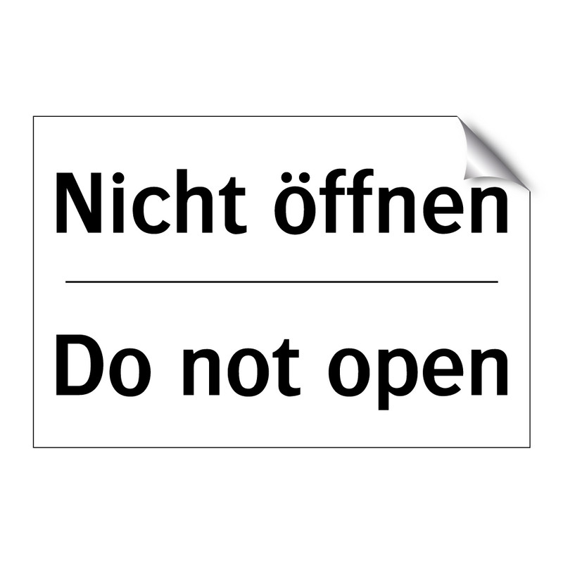 Nicht öffnen - Do not open