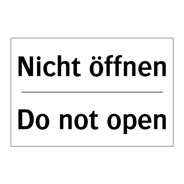 Nicht öffnen - Do not open